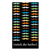 Macho Moustaches Vertical Bizcard Business Card Templates