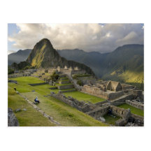Machu Picchu, ancient ruins, UNESCO world Post Card