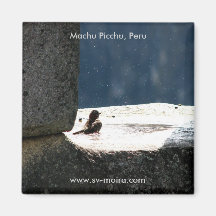 Machu Picchu, Peru, birdbath in stone window Magnets