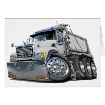Mack Dump Truck White Greeting Cards