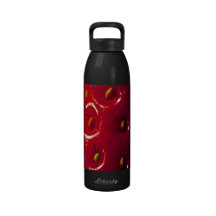 Macro Strawberry Reusable Water Bottles