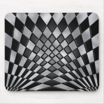 Mad Chequerboard Mouse Pad