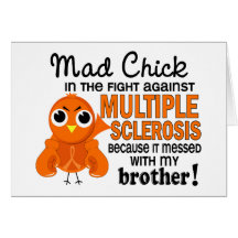 Mad Chick 2 Brother Multiple Sclerosis MS Greeting Card