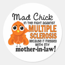 Mad Chick 2 Mother-In-Law Multiple Sclerosis MS Stickers