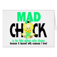Mad Chick In The Fight Celiac Disease Greeting Card