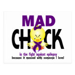 Mad Chick In The Fight Epilepsy Postcards