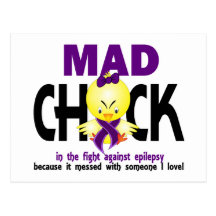 Mad Chick In The Fight Epilepsy Postcards