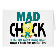 Mad Chick In The Fight Ovarian Cancer Greeting Cards