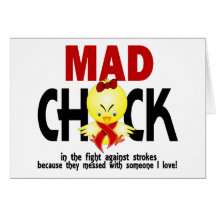 Mad Chick In The Fight Stroke Greeting Card