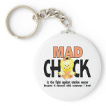Mad Chick In The Fight Uterine Cancer keychains