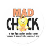 Mad Chick In The Fight Uterine Cancer stickers