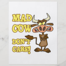 MAD COW DONT CARE FUNNY ANIMAL HUMOR CUSTOM FLYER