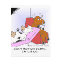 Mad Cow In Therapy Funny Gifts & Collectibles Post Card