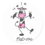 Mad Cow Tshirts and Gifts Round Sticker