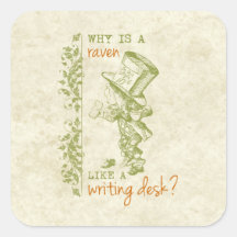 Mad Hatter, Alice in Wonderland Square Sticker