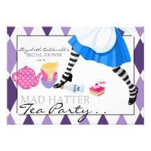 Mad Hatter Bridal Shower Tea Party Invitation