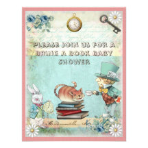 Mad Hatter Bring a Book Baby Shower for Girls Announcements