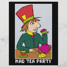 Mad Hatter Mad Tea Party Personalized Flyer