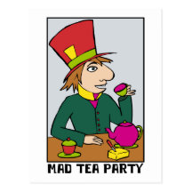 Mad Hatter Mad Tea Party Post Card