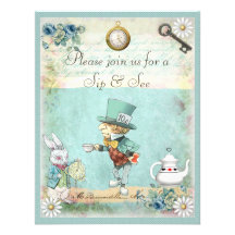 Mad Hatter Sip & See Baby Shower Personalized Invitation