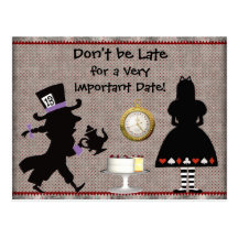 Mad Hatter Tea Party Save the Date Baby Shower Post Card