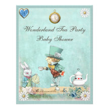 Mad Hatter Wonderland Tea Party Baby Shower Personalized Announcement