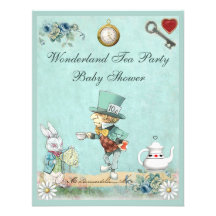 Mad Hatter Wonderland Tea Party Baby Shower Announcements