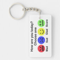 Mad, Sad, Glad & Scare key chains