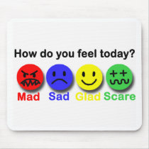 Mad,Sad,Glad & Scare mousepads