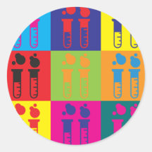Mad Science Pop Art Round Sticker
