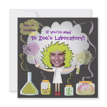 Mad Scientist Birthday Party Invitations