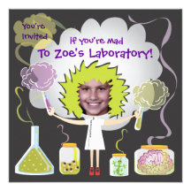 Mad Scientist Birthday Party Invitations