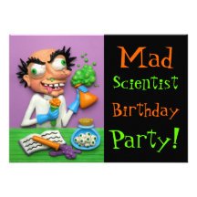 Mad Scientist Custom Invitations