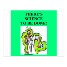 mad scientist joke postcard