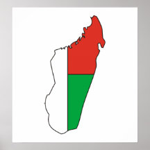 Madagascar Flag Map full size Poster