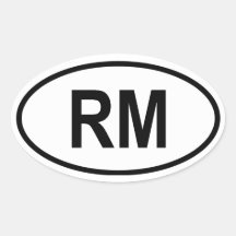 Madagascar "RM" Oval Stickers