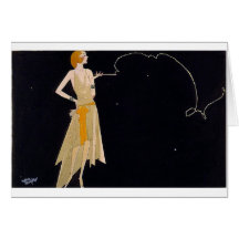 Madame à la mode Smoking, carte de voeux