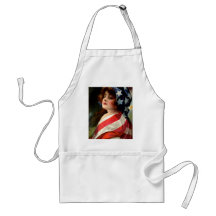 Madame art patriotique vintage 4 juillet de drapea tablier