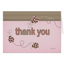 Madame Bug dans le carte de remerciements rose