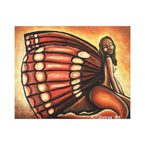 Madame Butterfly I Stretched Canvas Print