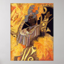 Madame de jaune de carnaval de Rio Posters