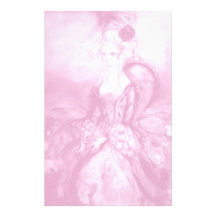 MADAME POMPADOUR ,soft  pink white Customized Stationery