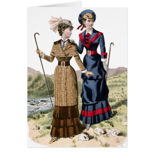 Madame victorienne Hikers Cartes De Vœux