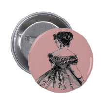 Madame victorienne Round Button Badges Avec Agrafe
