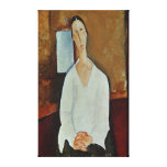 Madame Zborowska with Clasped Hands, c.1917 Canvas Prints