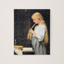 Mädchen meurent fille de flechtend de Haare tressa Puzzles