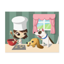 Maddi and the Hungry Pups Post Card