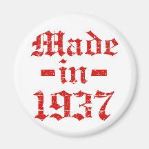 Made in 1937 designs refrigerator magnet