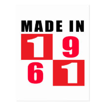 Made In 1961 Birthday Designs Post Card