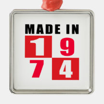 Made In 1974 Birthday Designs Christmas Ornament